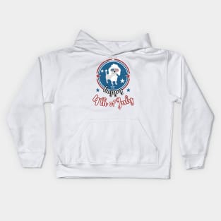 Happy 4Th of July Cute Poodle Dog Kids Hoodie